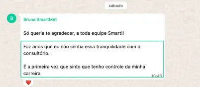 Print de depoimento sobre controle da carreira